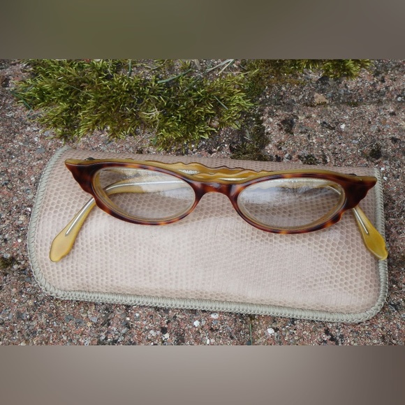 Vintage 1950's Jean Lafont Cat-Eye Glasses, Frames Only with Case, Made in Paris - Picture 2 of 7